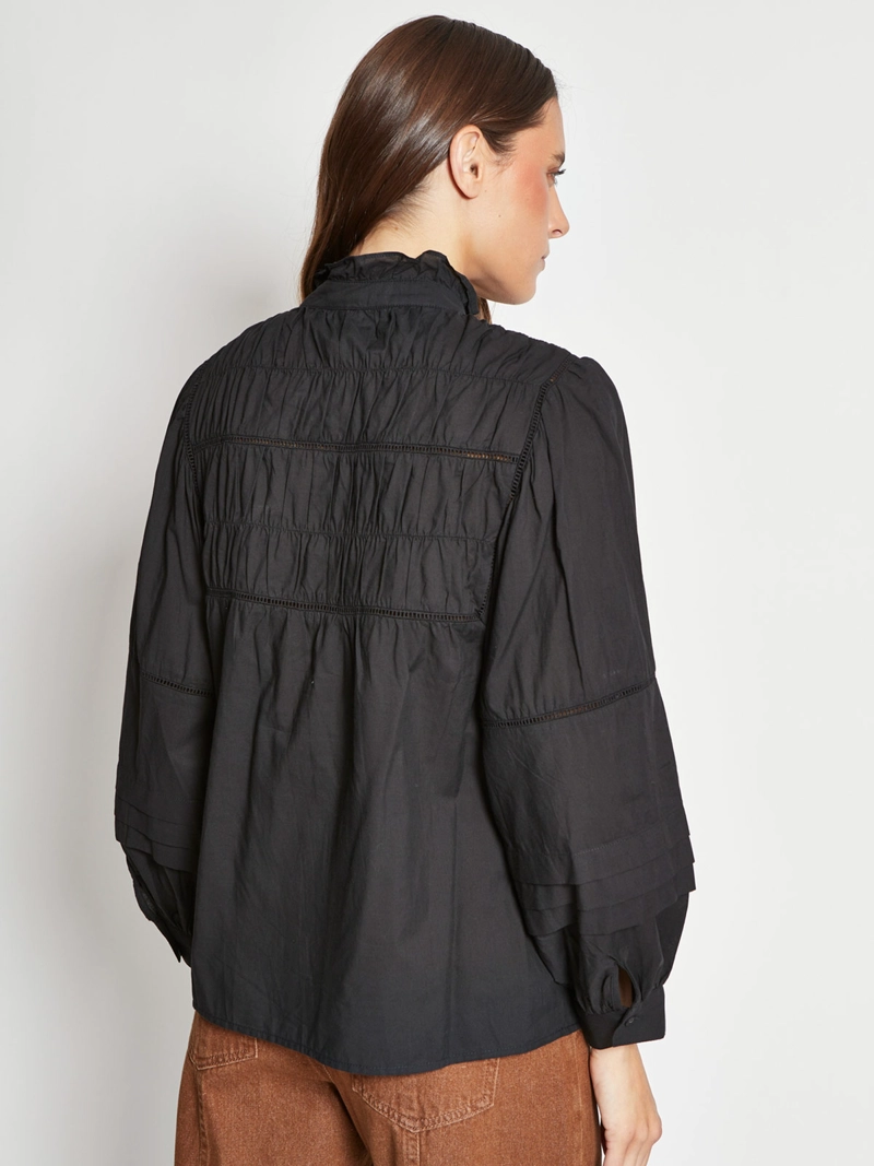 BLUSA MUJER TATIENNE ALGODÓN RECOGIDO Y PECHERA - 2