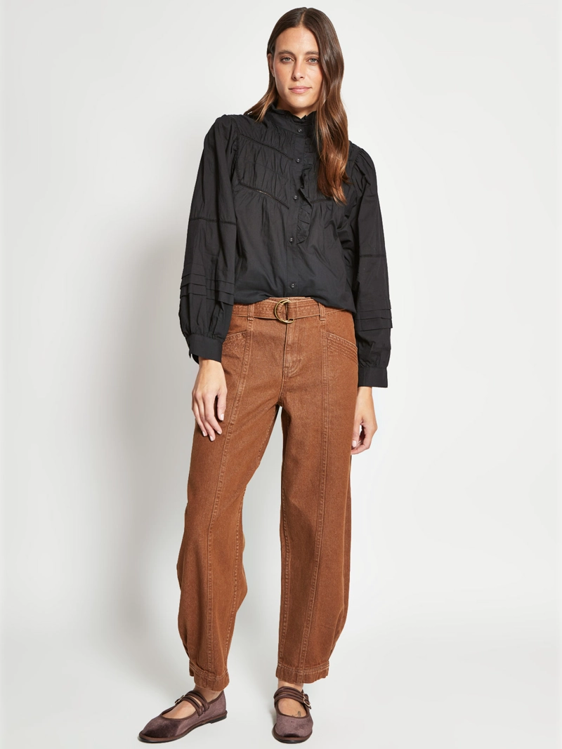 BLUSA MUJER TATIENNE ALGODÓN RECOGIDO Y PECHERA - 4