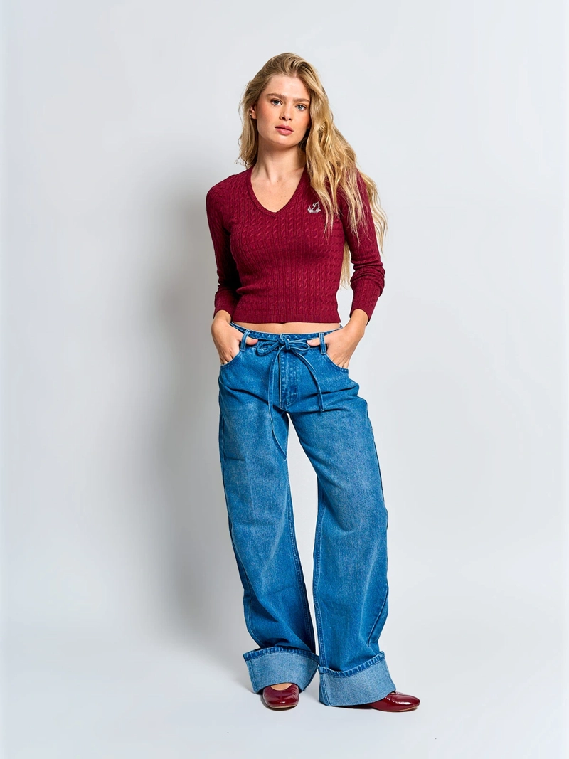 SWEATER MUJER INDEX MANGA LARGA TRENZADO - 4