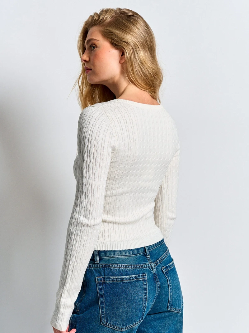 SWEATER MUJER INDEX MANGA LARGA TRENZADO - 2