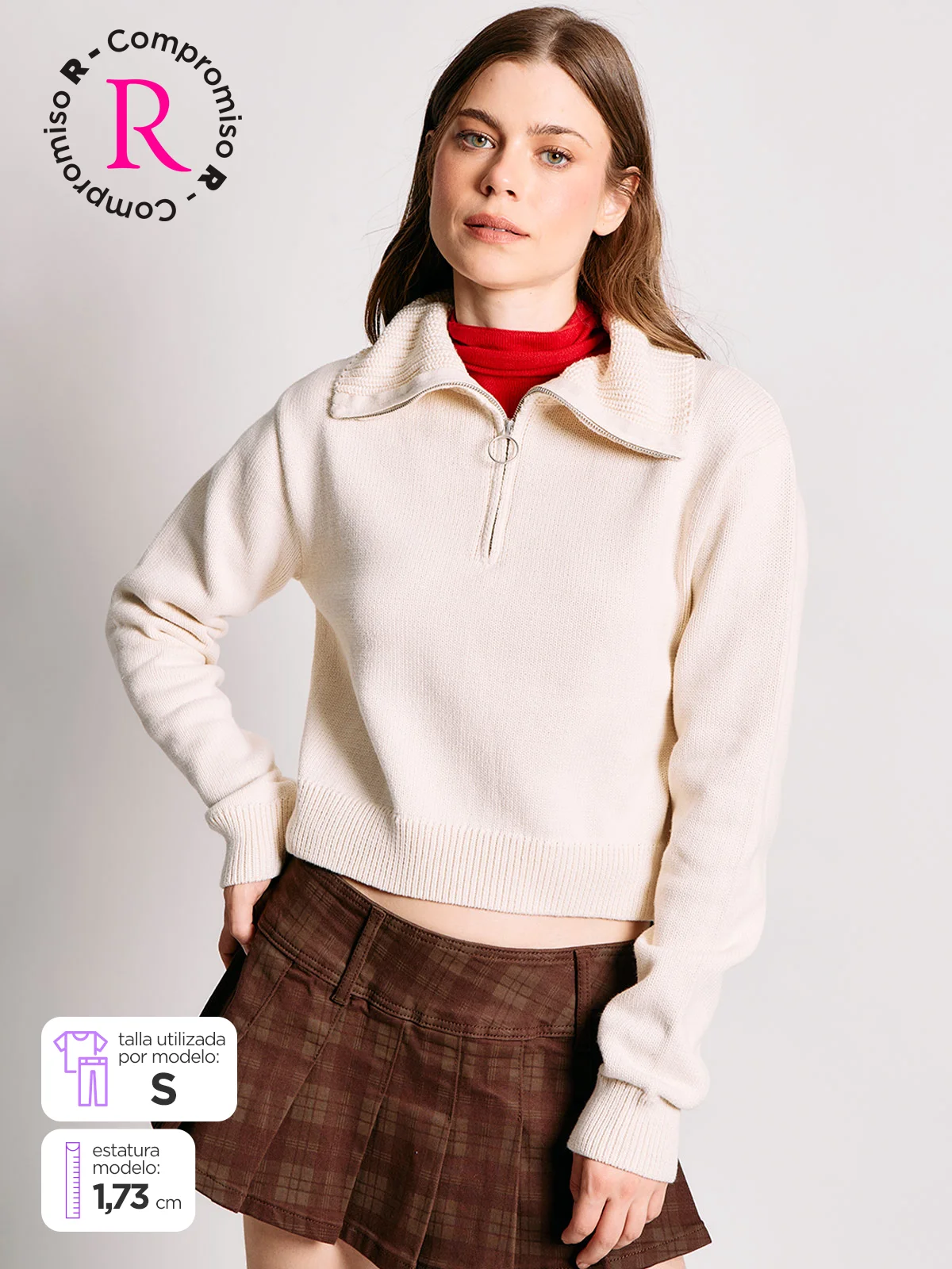 SWEATER MUJER INDEX ALGODÓN MANGA LARGA BÁSICO - 2