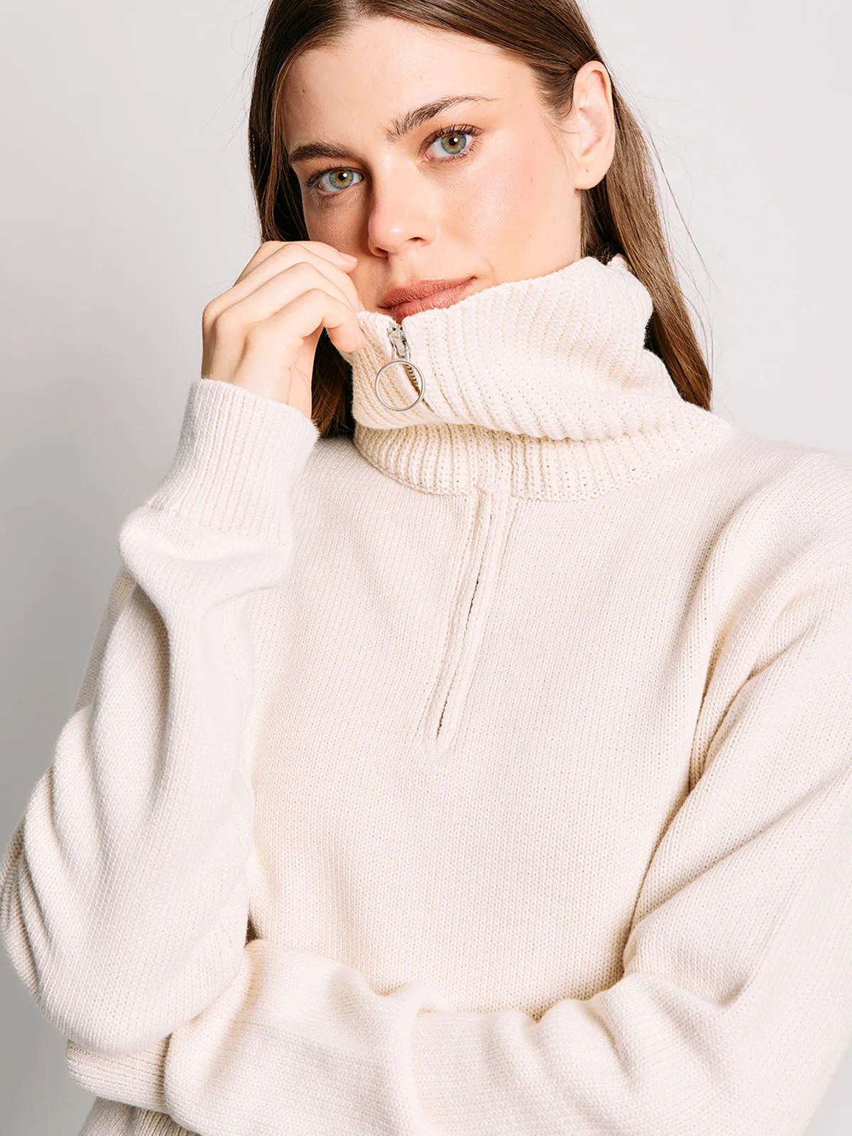 SWEATER MUJER INDEX ALGODÓN MANGA LARGA BÁSICO - 4