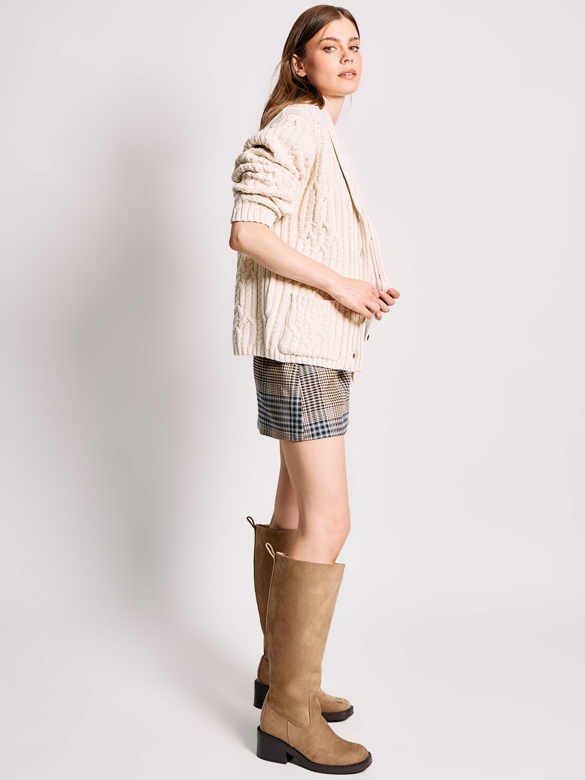 CARDIGAN MUJER INDEX TRENZADO - 4