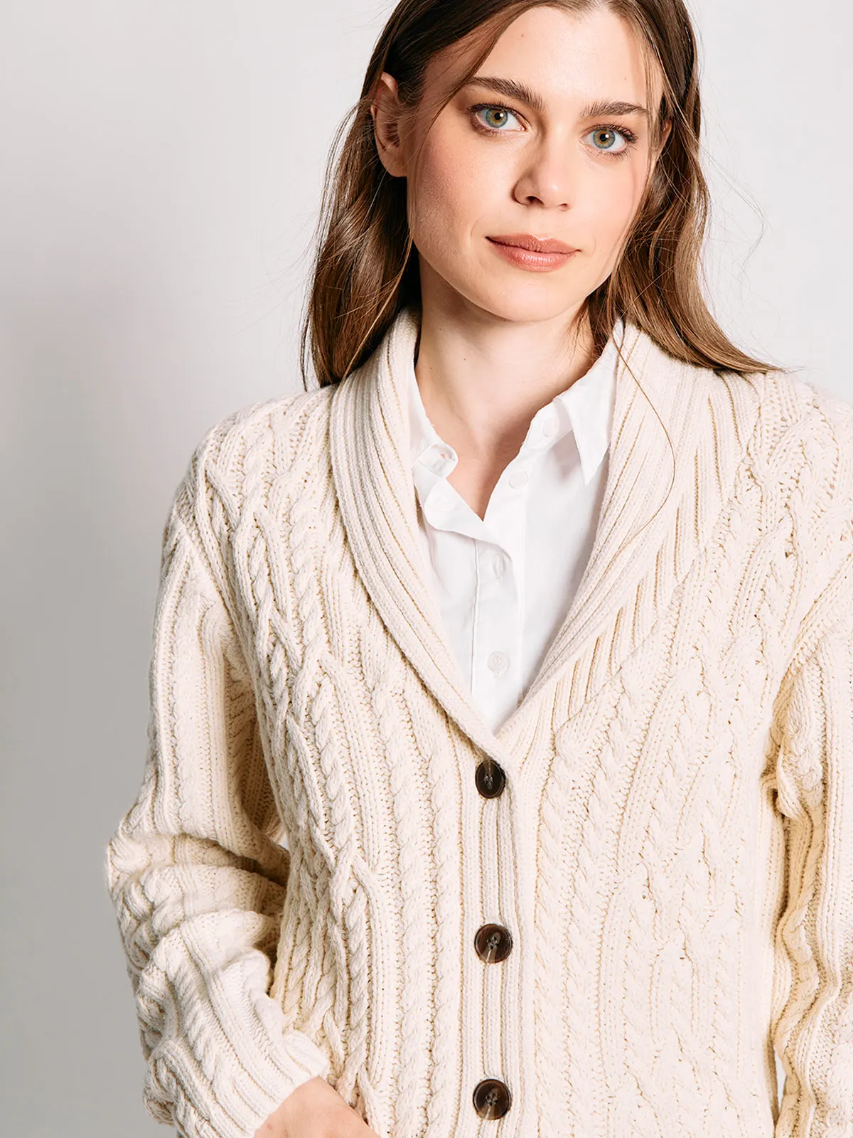 CARDIGAN MUJER INDEX TRENZADO - 3
