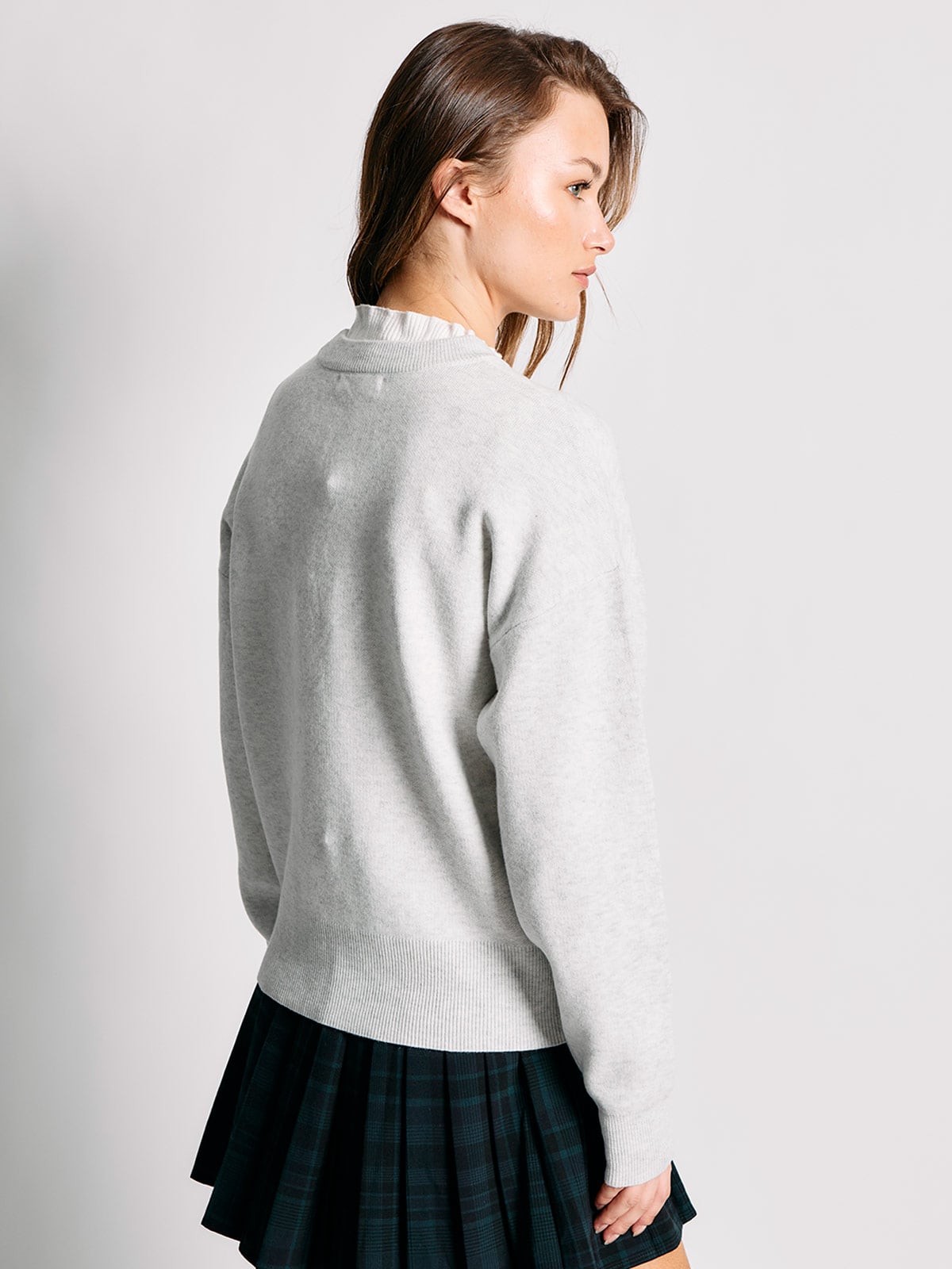 SWEATER MUJER INDEX MANGA LARGA BORDADO COLLEGE - 2