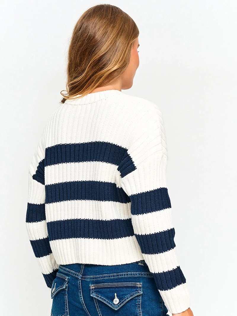 SWEATER MUJER INDEX ALGODÓN MANGA LARGA RAYADO - 2