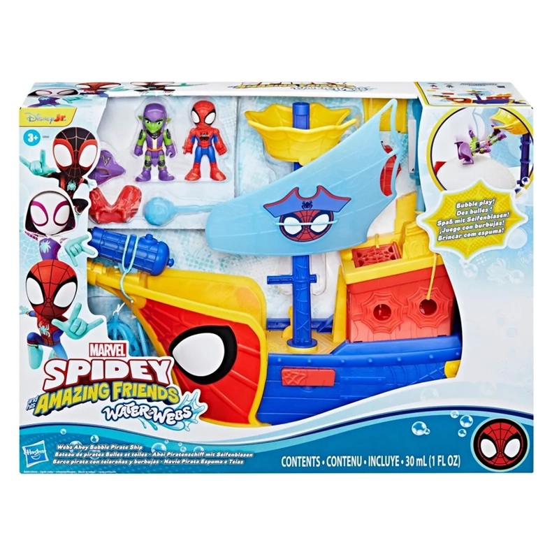 FIGURA DE ACCIÓN SPIDEY AND HIS AMAZING FRIENDS WATER-WEBS AHOY BUBBLE BARCO PIRATA - 4