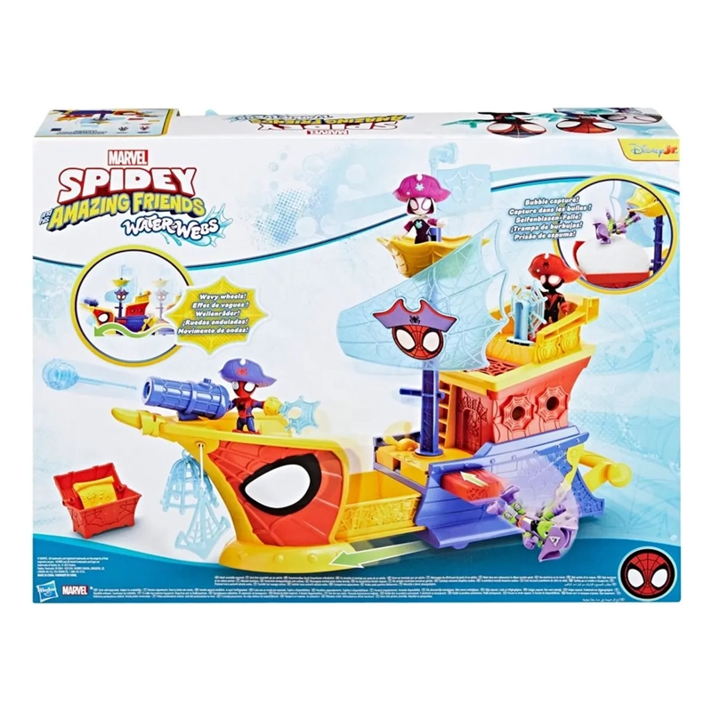 FIGURA DE ACCIÓN SPIDEY AND HIS AMAZING FRIENDS WATER-WEBS AHOY BUBBLE BARCO PIRATA - 5