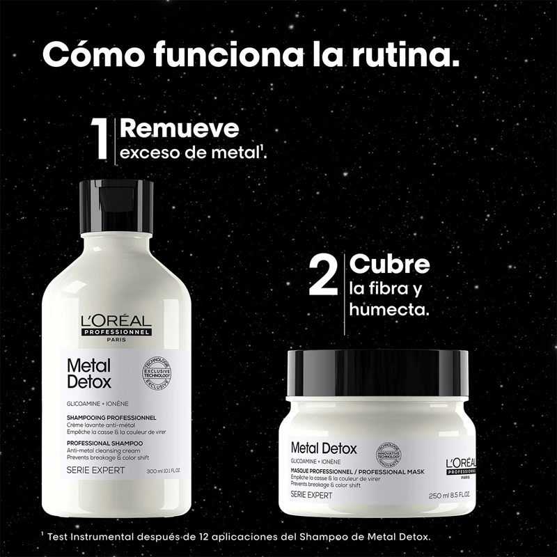 SET ANTI-QUIEBRE CABELLO DAÑADO LOREAL PROFESSIONNEL METAL DETOX SHAMPOO 300 ML + MÁSCARA 250 ML - 2