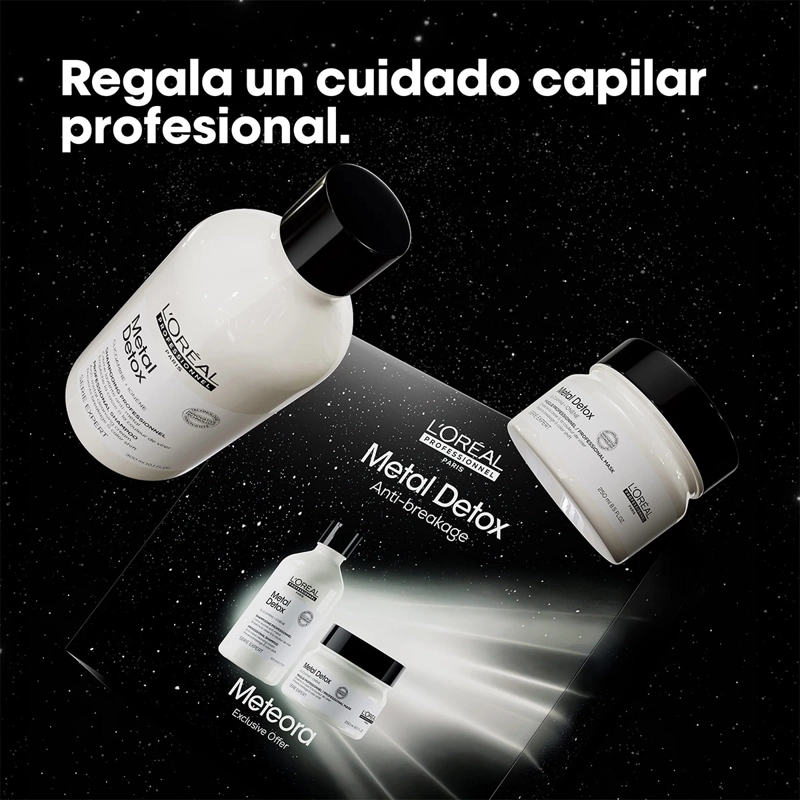 SET ANTI-QUIEBRE CABELLO DAÑADO LOREAL PROFESSIONNEL METAL DETOX SHAMPOO 300 ML + MÁSCARA 250 ML - 5