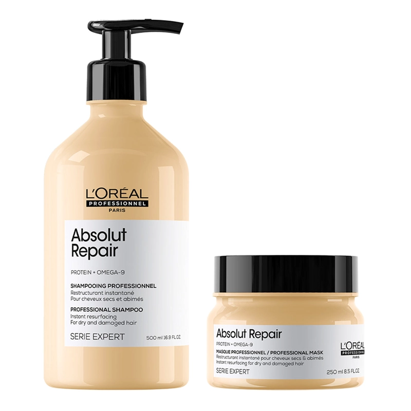 SET REPARACIÓN Y NUTRICIÓN LOREAL PROFESSIONNEL ABSOLUT REPAIR SHAMPOO 500 ML + MÁSCARA 250 ML - 1