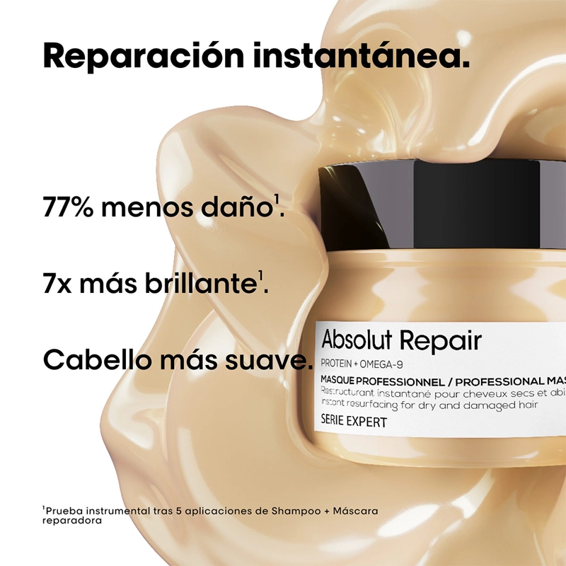 SET REPARACIÓN Y NUTRICIÓN LOREAL PROFESSIONNEL ABSOLUT REPAIR SHAMPOO 500 ML + MÁSCARA 250 ML - 3
