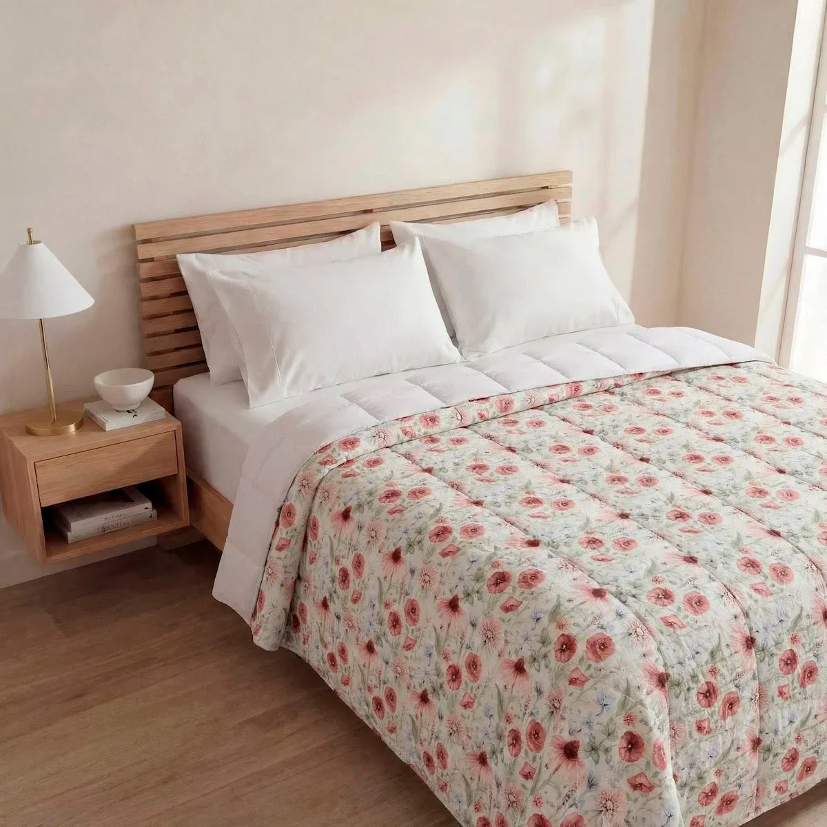 PLUMÓN RIPLEY HOME MICROFIBRA 1.5 PLAZAS FLORES ACUARELA - 1
