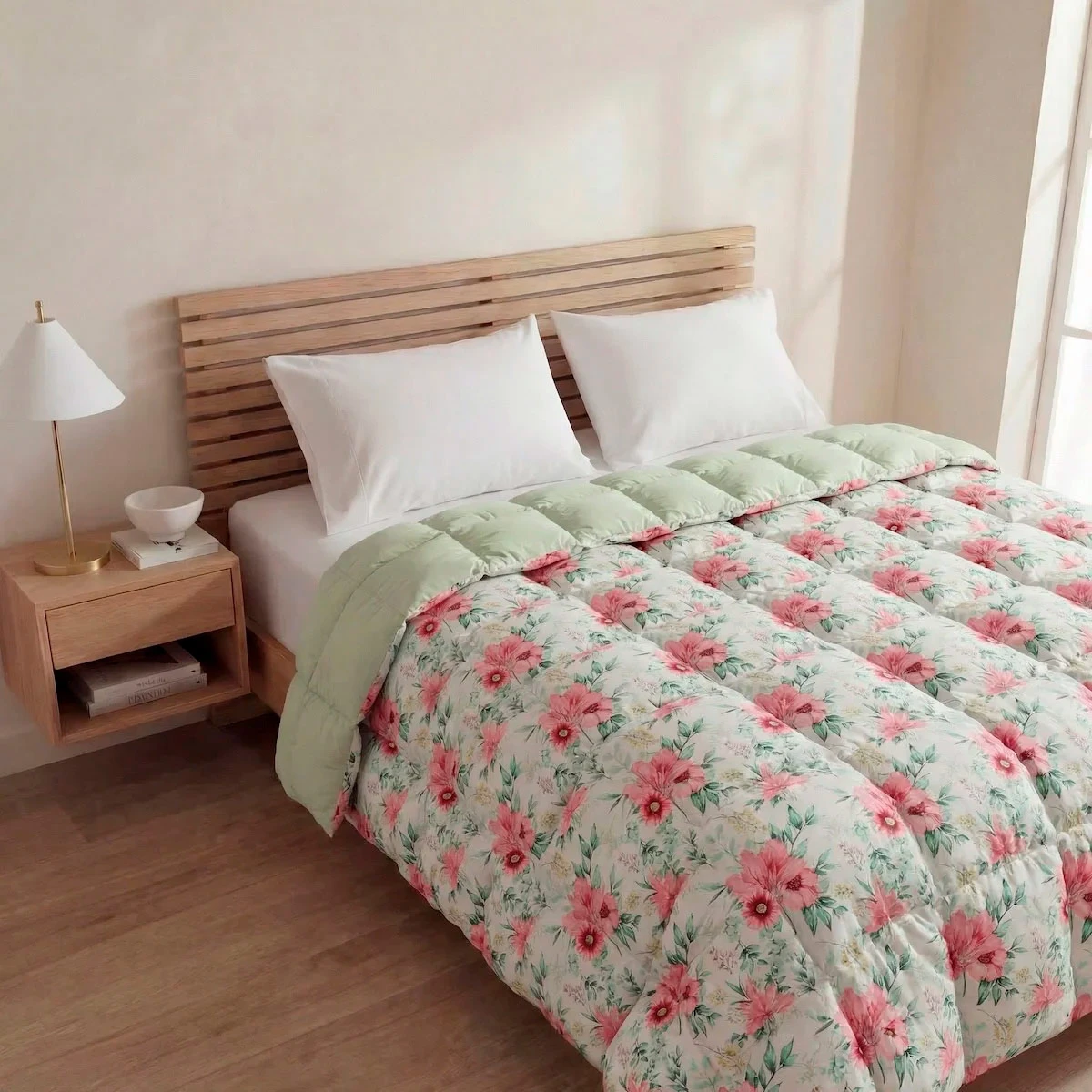 PLUMÓN RIPLEY HOME MICROFIBRA 2 PLAZAS FLORES ROSA - 1