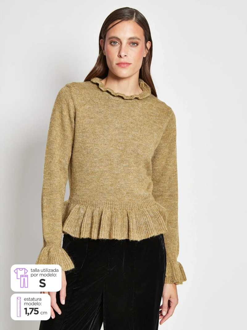 SWEATER MUJER MARQUIS CUELLO RUFFLES