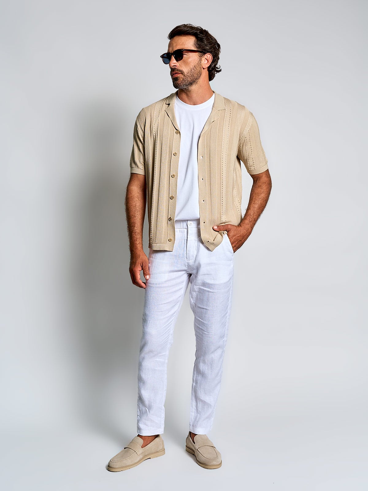 CAMISA HOMBRE SPAVALDI MANGA CORTA TEJIDA BOTONES - 4