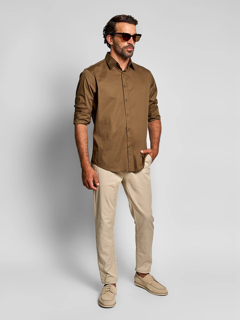 CAMISA HOMBRE SPAVALDI ALGODÓN MANGA LARGA POPLIN - 4