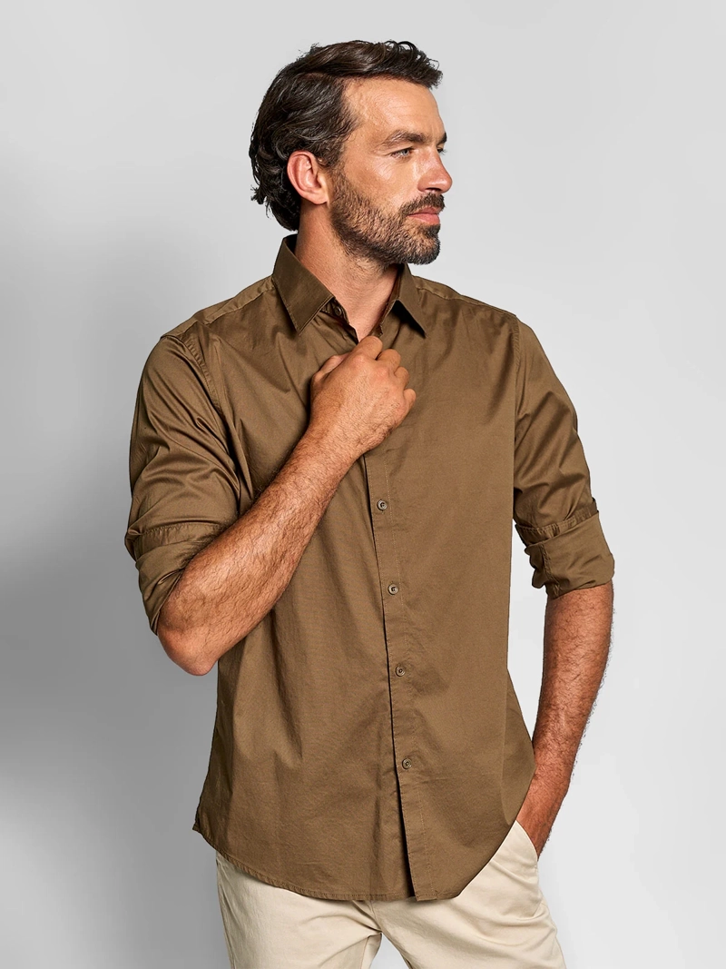 CAMISA HOMBRE SPAVALDI ALGODÓN MANGA LARGA POPLIN
