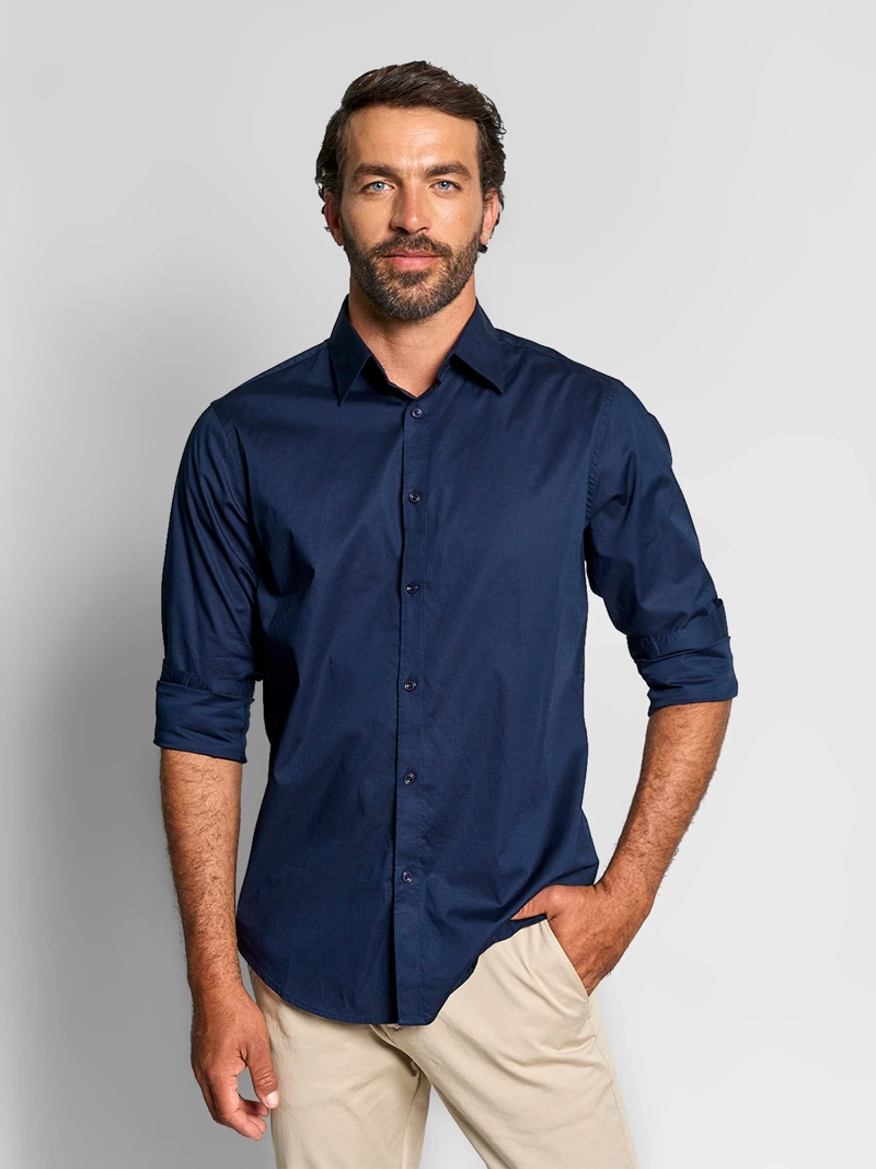 CAMISA HOMBRE SPAVALDI ALGODÓN MANGA LARGA POPLIN