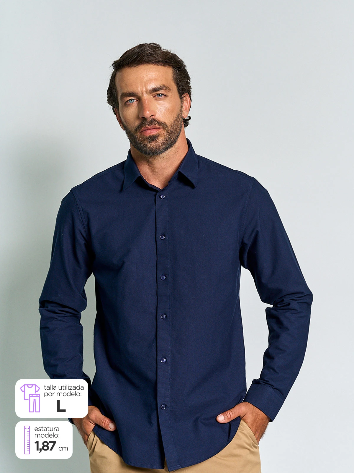 CAMISA HOMBRE SPAVALDI ALGODÓN MANGA LARGA - 1