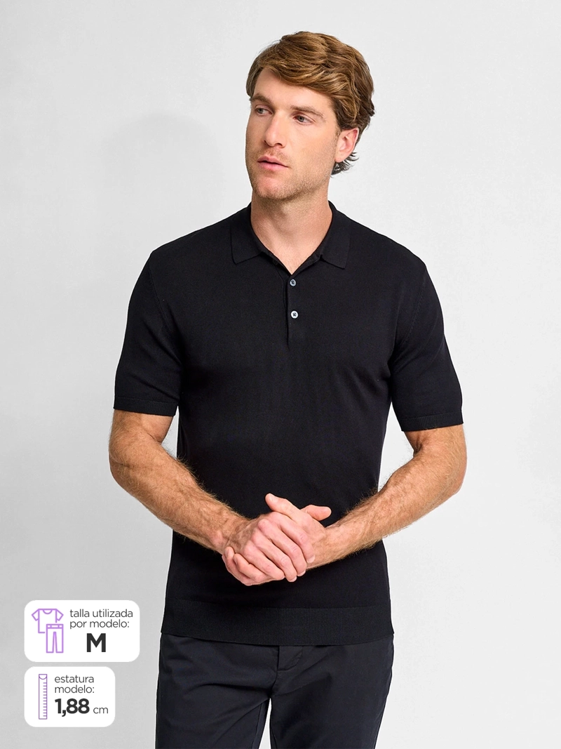 POLERA HOMBRE SPAVALDI CUELLO POLO MANGA CORTA TEJIDA - 1
