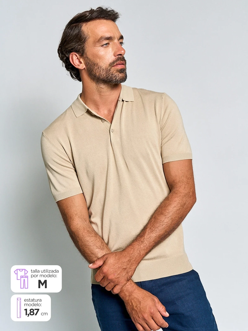 POLERA HOMBRE SPAVALDI CUELLO POLO MANGA CORTA TEJIDA