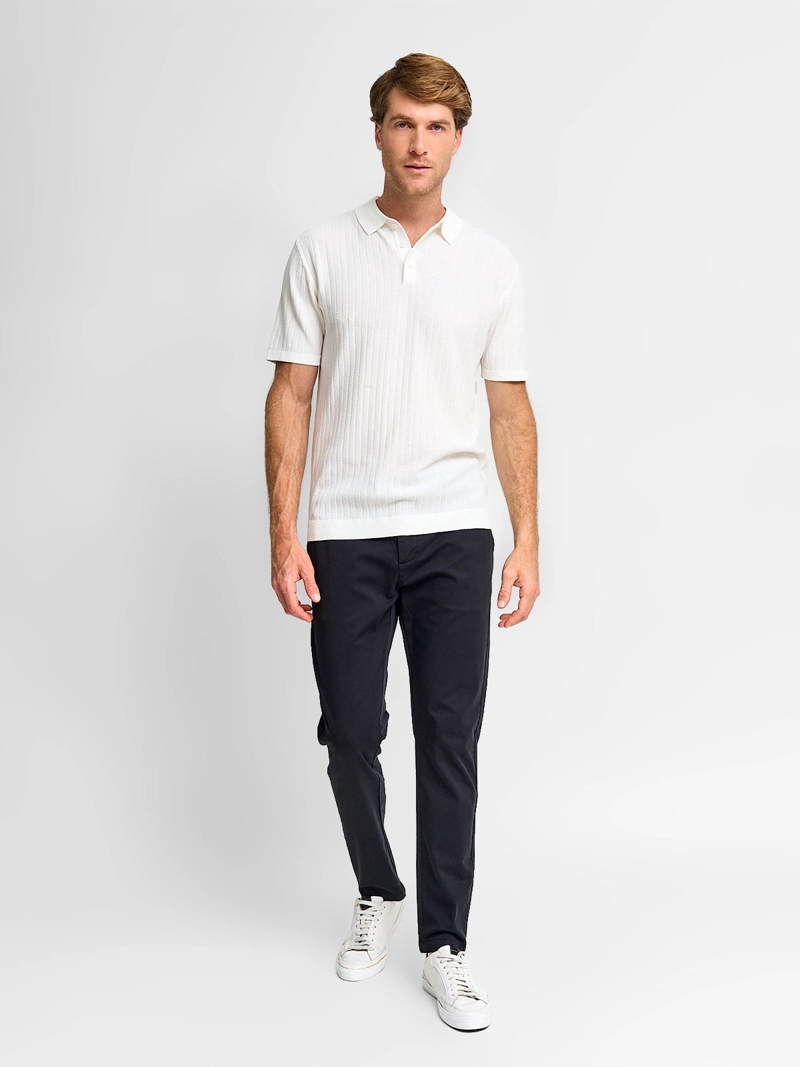 POLERA HOMBRE SPAVALDI CUELLO POLO MANGA CORTA TEJIDA TEXTURA - 4