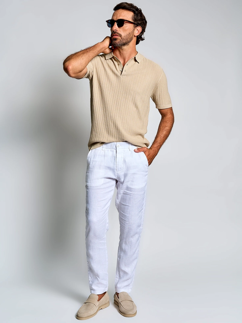 POLERA HOMBRE SPAVALDI CUELLO POLO MANGA CORTA TEJIDA TEXTURA - 4