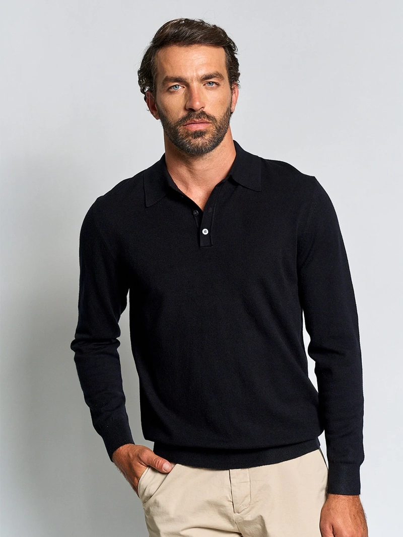 SWEATER HOMBRE SPAVALDI CUELLO POLO BOTONES - 1