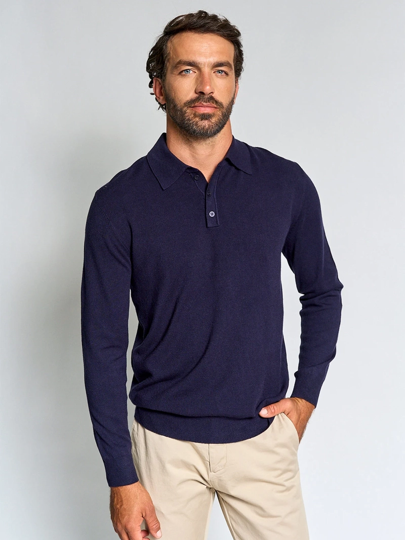 SWEATER HOMBRE SPAVALDI CUELLO POLO BOTONES - 1