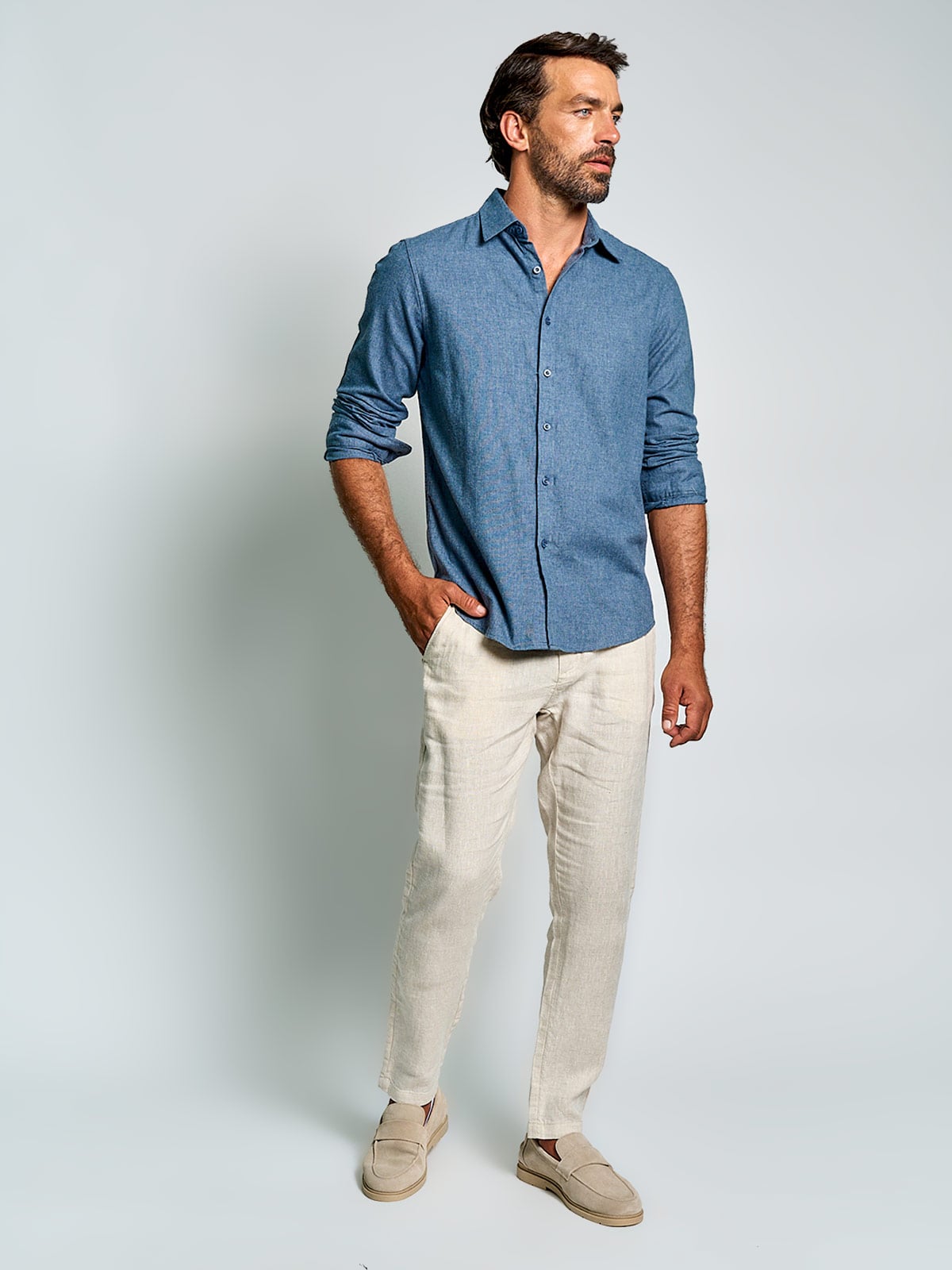 CAMISA HOMBRE SPAVALDI ALGODÓN MANGA LARGA FRANELA - 4