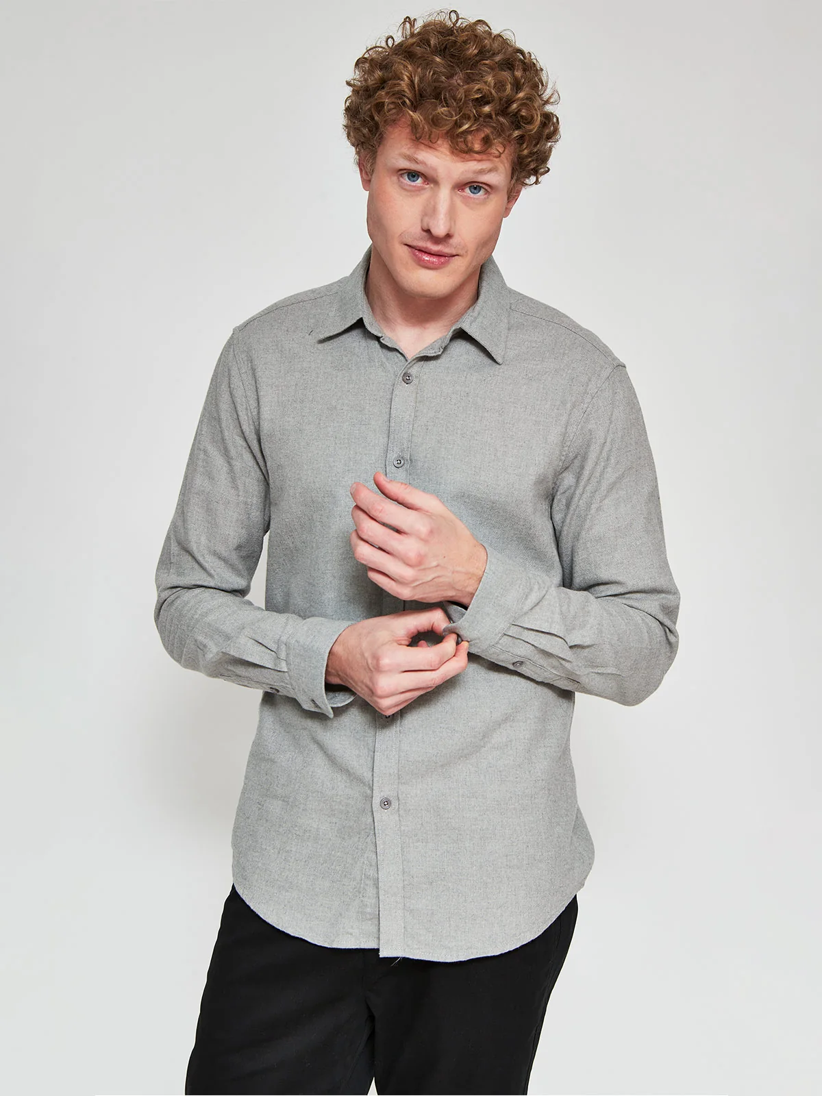 CAMISA HOMBRE SPAVALDI ALGODÓN MANGA LARGA FRANELA - 1
