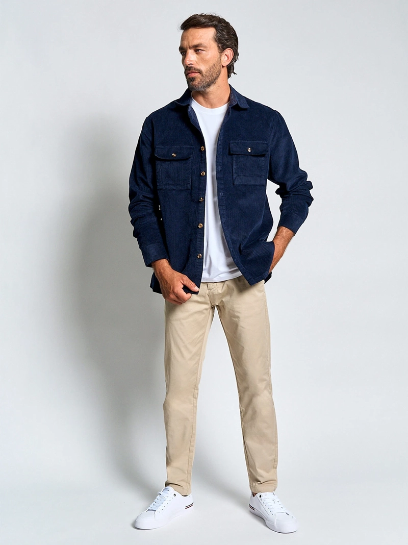 SOBRECAMISA HOMBRE SPAVALDI ALGODÓN COTELÉ - 4