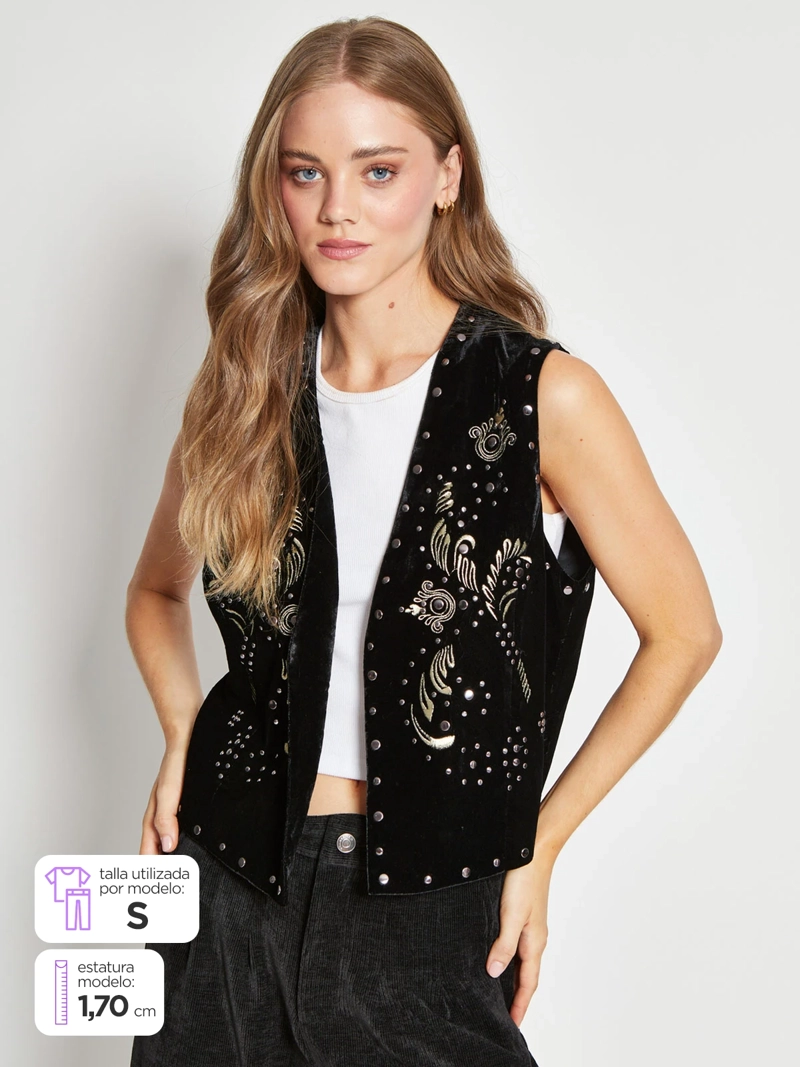 BLAZER MUJER BARBADOS TERCIOPELO BORDADOS - 1