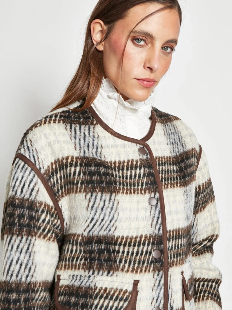 CHAQUETA MUJER MARQUIS CUADROS RIBETE - 3