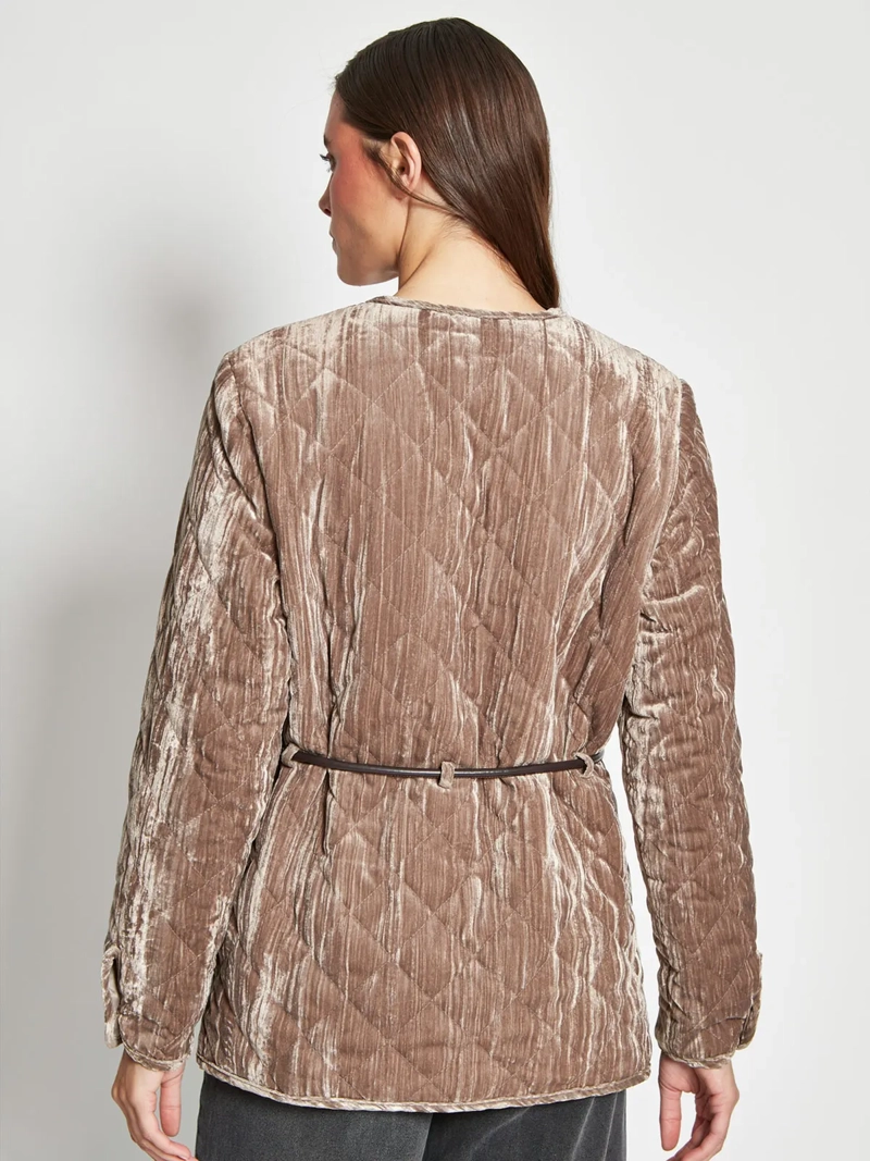 CHAQUETA MUJER MARQUIS BOLSILLOS TERCIPELO CINTURÓN - 2