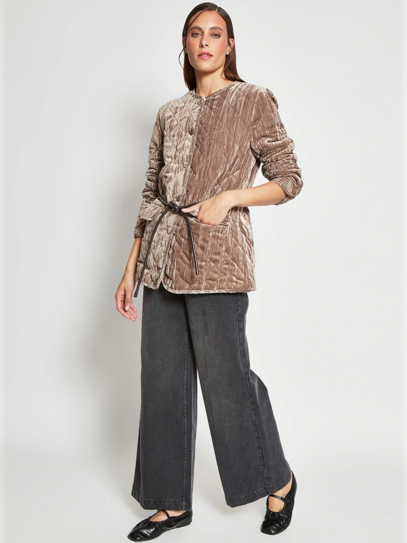 CHAQUETA MUJER MARQUIS BOLSILLOS TERCIPELO CINTURÓN - 4