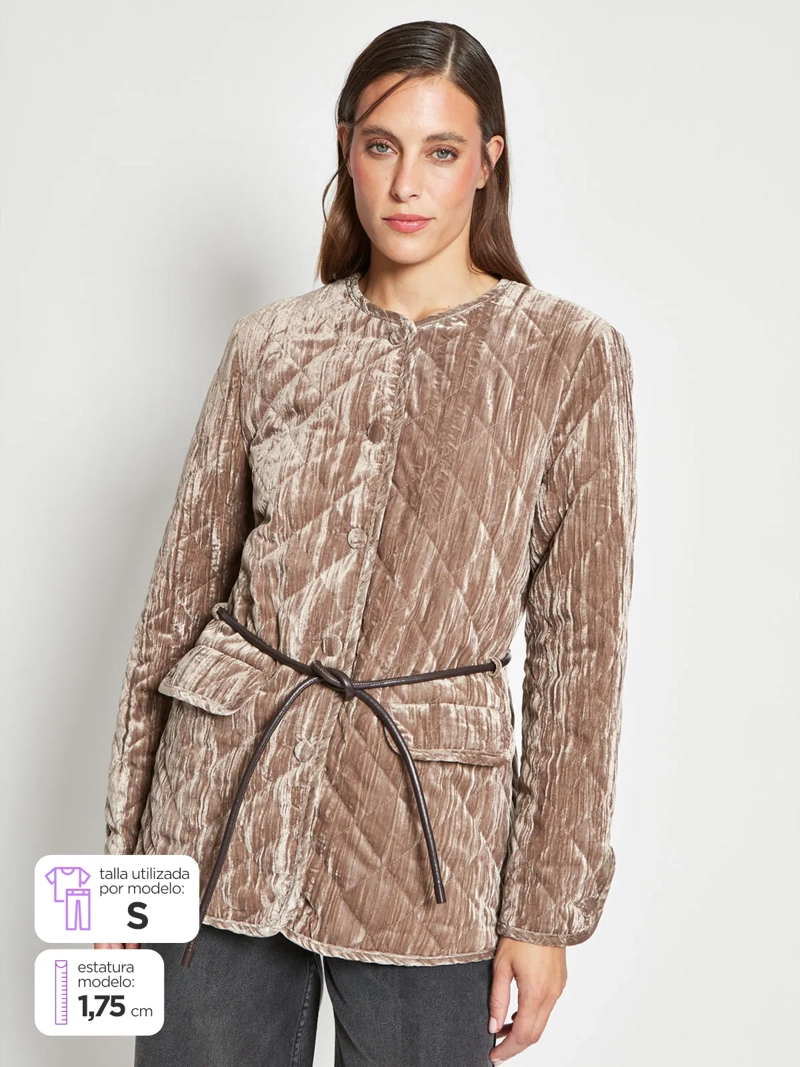 MARQUIS CHAQUETA MUJER MARQUIS BOLSILLOS TERCIPELO CINTURÓN