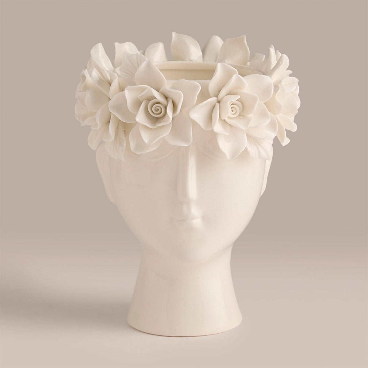 FIGURA DECORATIVA RIPLEY HOME ROSTRO CON FLORES RELIEVE L - 2