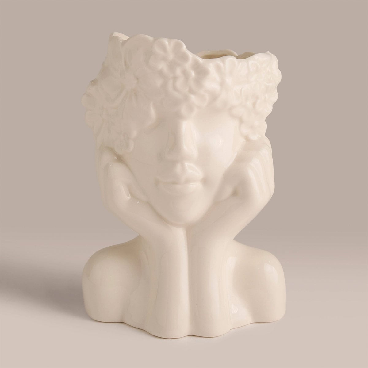 FIGURA DECORATIVA RIPLEY HOME ROSTRO CON FLORES SIN RELIEVE M - 2