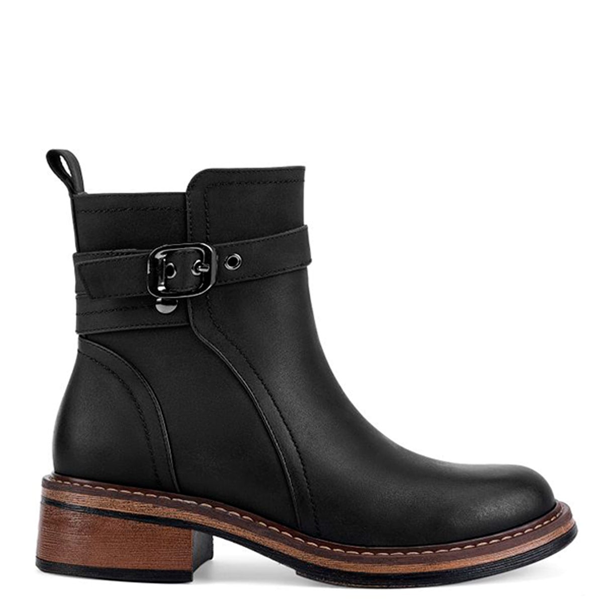 BOTINES MUJER VIA UNO NEGRO 12631425 - 1