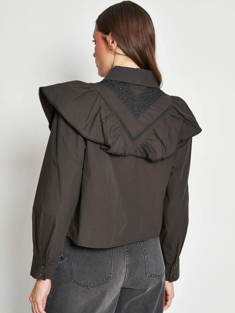 BLUSA MUJER MARQUIS ALGODÓN RUFFLES CUELLO - 2