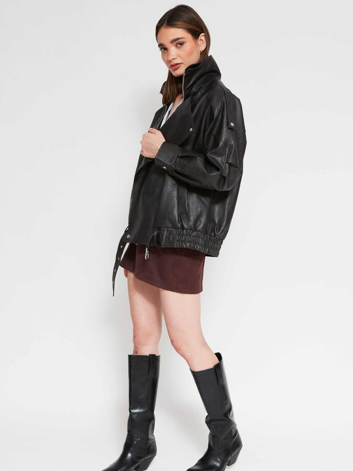 CHAQUETA MUJER INDEX BIKER EFECTO PIEL - 5