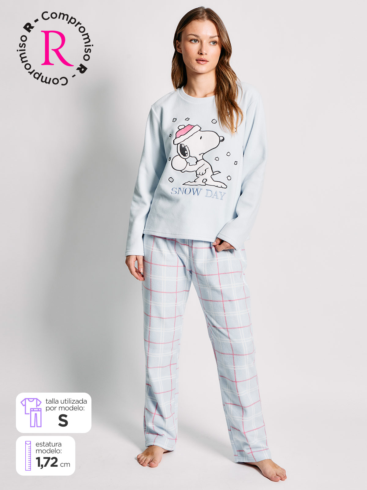 PIJAMA SNOOPY MICROPOLAR LARGO - 1