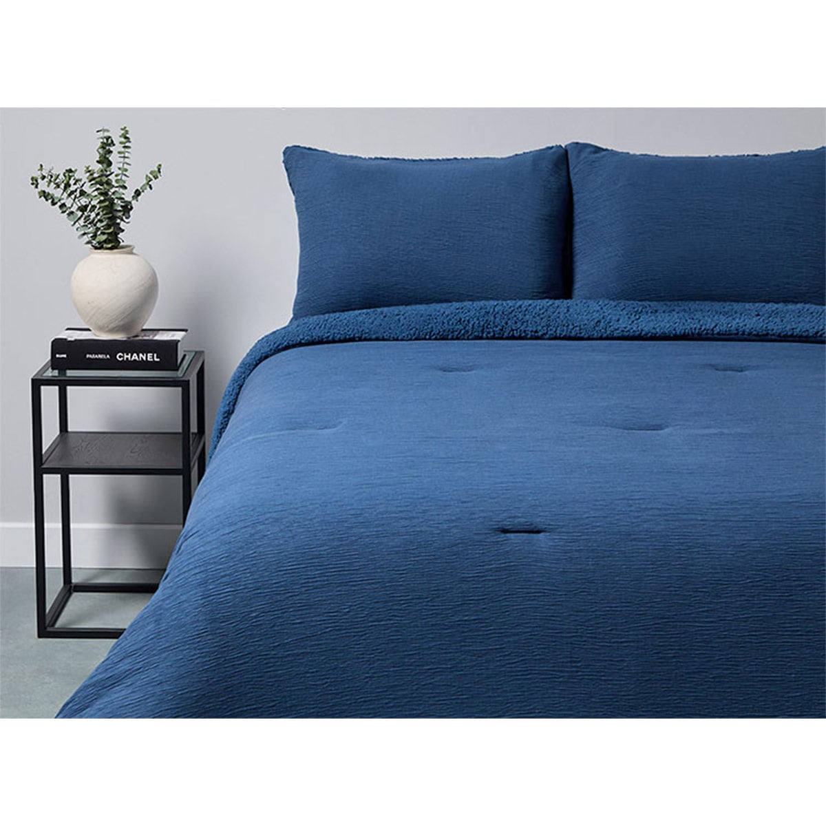 PLUMÓN RIPLEY HOME ARRUGAS SHERPA 1.5 PLAZAS AZUL - 1