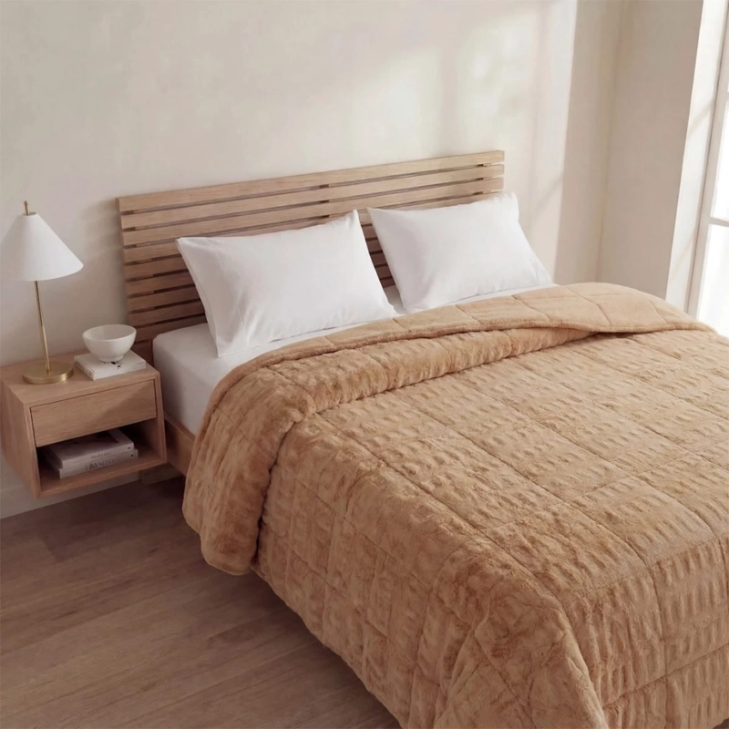 PLUMÓN RIPLEY HOME RABBIT SHERPA 1.5 PLAZAS TAUPE - 1