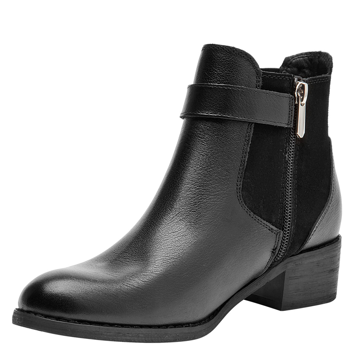BOTINES MUJER BRUNO ROSSI NEGRO BRM0297 CUERO - 3