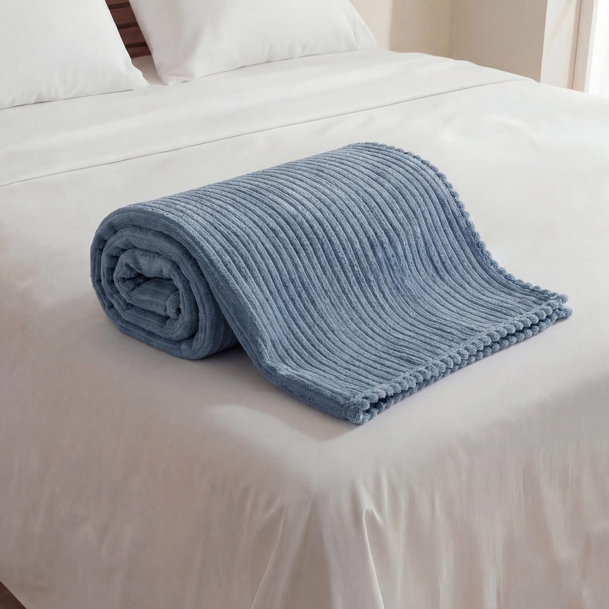 MANTA RIPLEY HOME FLANNEL EMBOSSED LÍNEAS ACERO - 2
