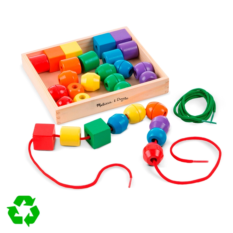 JUEGO ENCAJE CORDONES MADERA - 2
