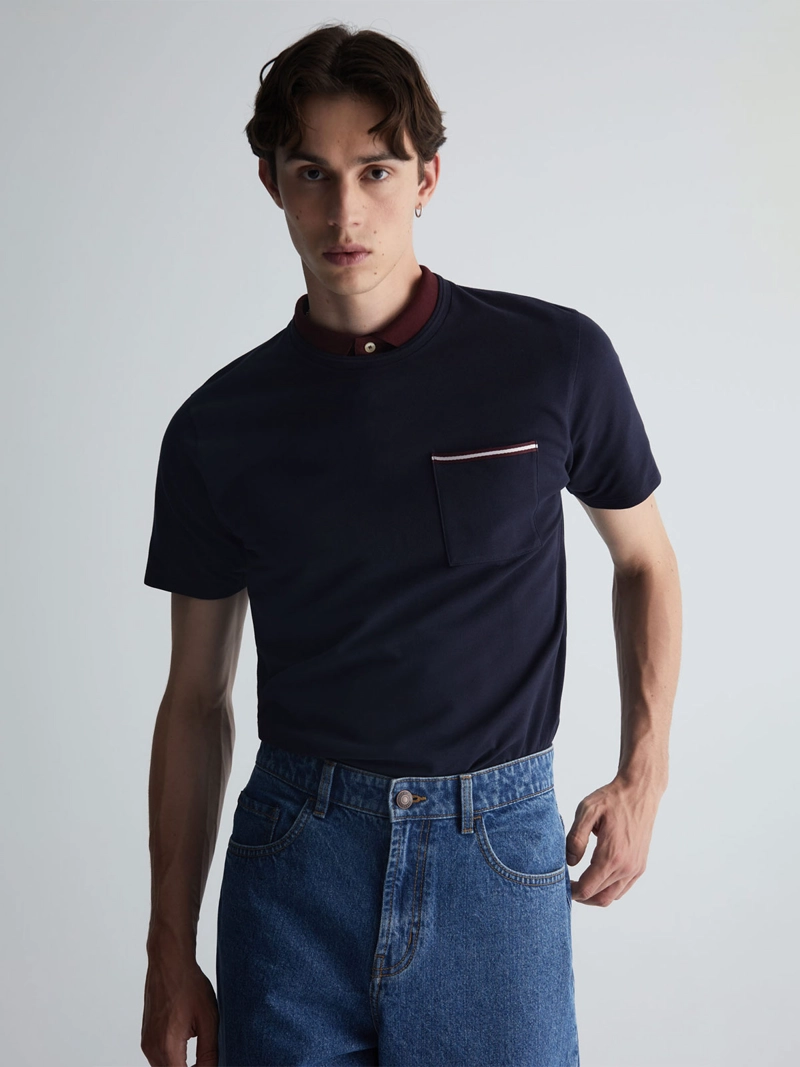 POLERA HOMBRE SFERA ALGODÓN MANGA CORTA BOLSILLO